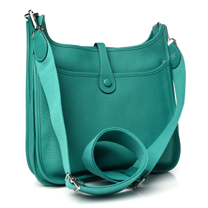 Hermes Taurillon Clemence Evelyne III PM Vert Jade 3 of 10