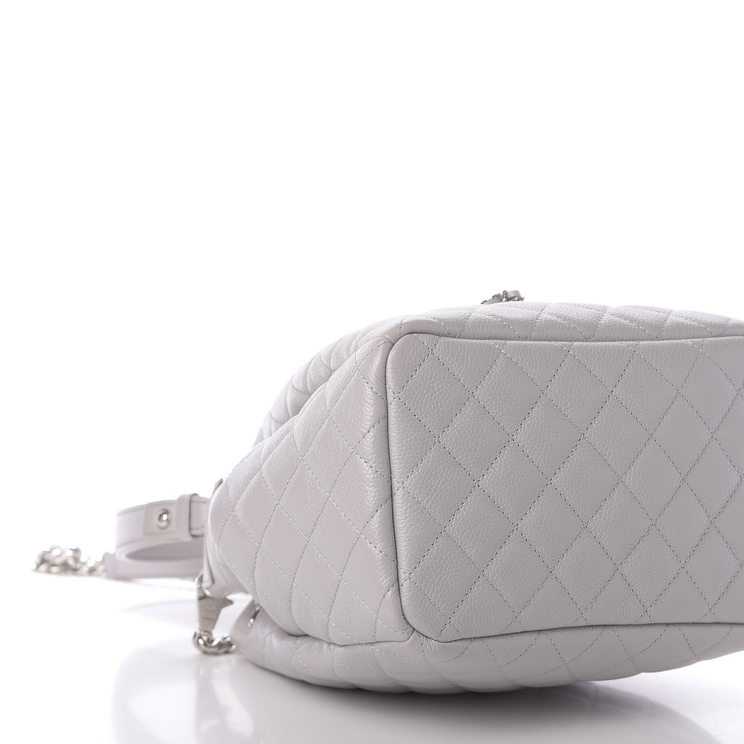 Chanel Caviar Quilted Small Chain Bucket Bag Light Gray 7 of 11