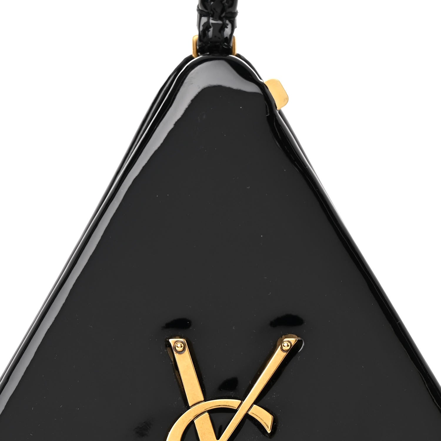 Saint Laurent Patent Pyramid Clutch Black 7 of 9