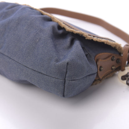 Fendi Denim Small Chef Shoulder Bag Blue 7 of 9