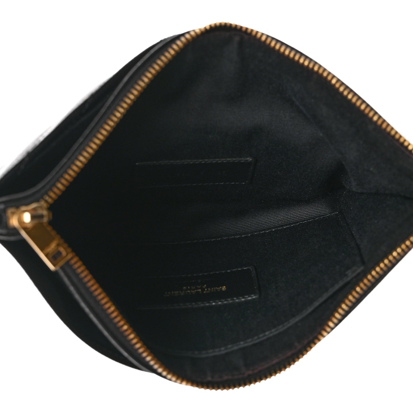 Grain De Poudre Chevron Monogram Large Bill Pouch Black