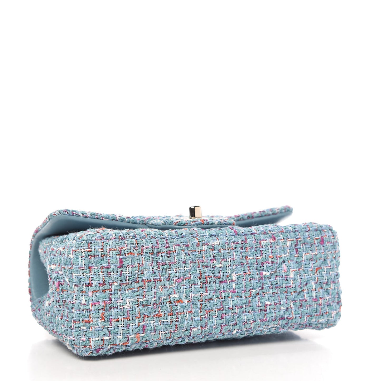 Tweed Quilted Mini Rectangular Flap Blue Multicolor