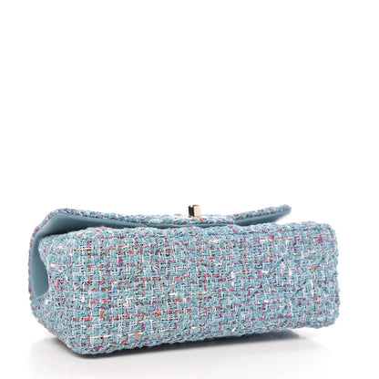 Chanel Tweed Quilted Mini Rectangular Flap Blue Multicolor 4 of 11