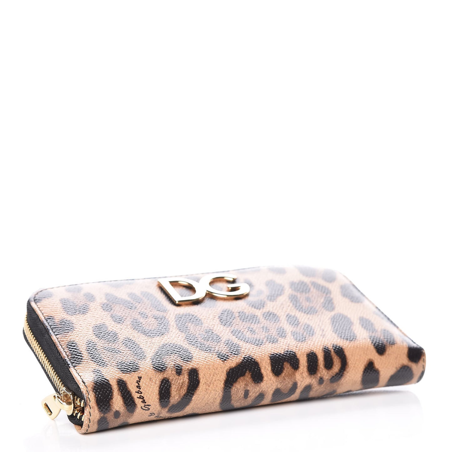 Dauphine Leopard Print Logo Zip Around Wallet