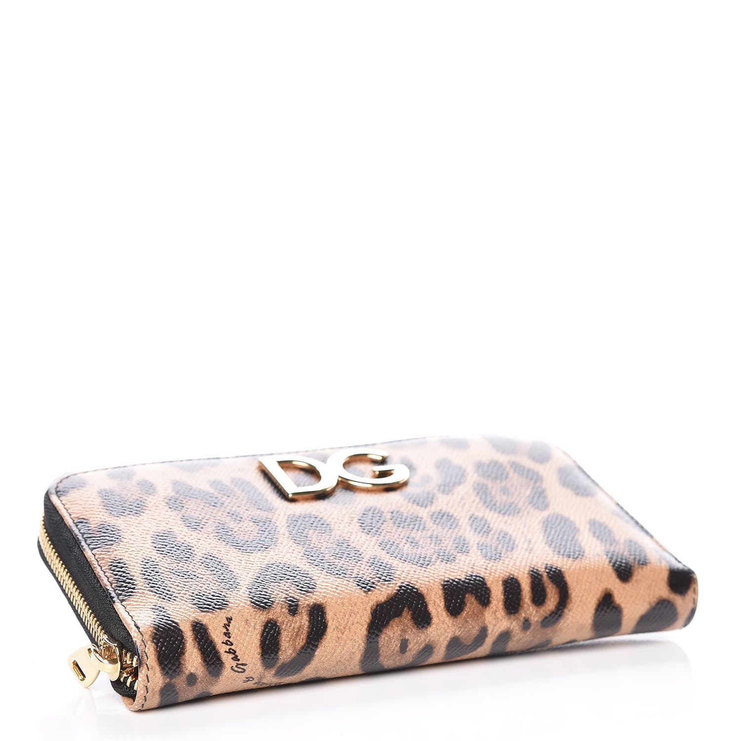 Dolce & Gabbana Dauphine Leopard Print Logo Zip Around Wallet 4 of 7