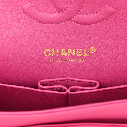 Chanel Lambskin Chevron Quilted Medium Double Flap Pink 6 of 12