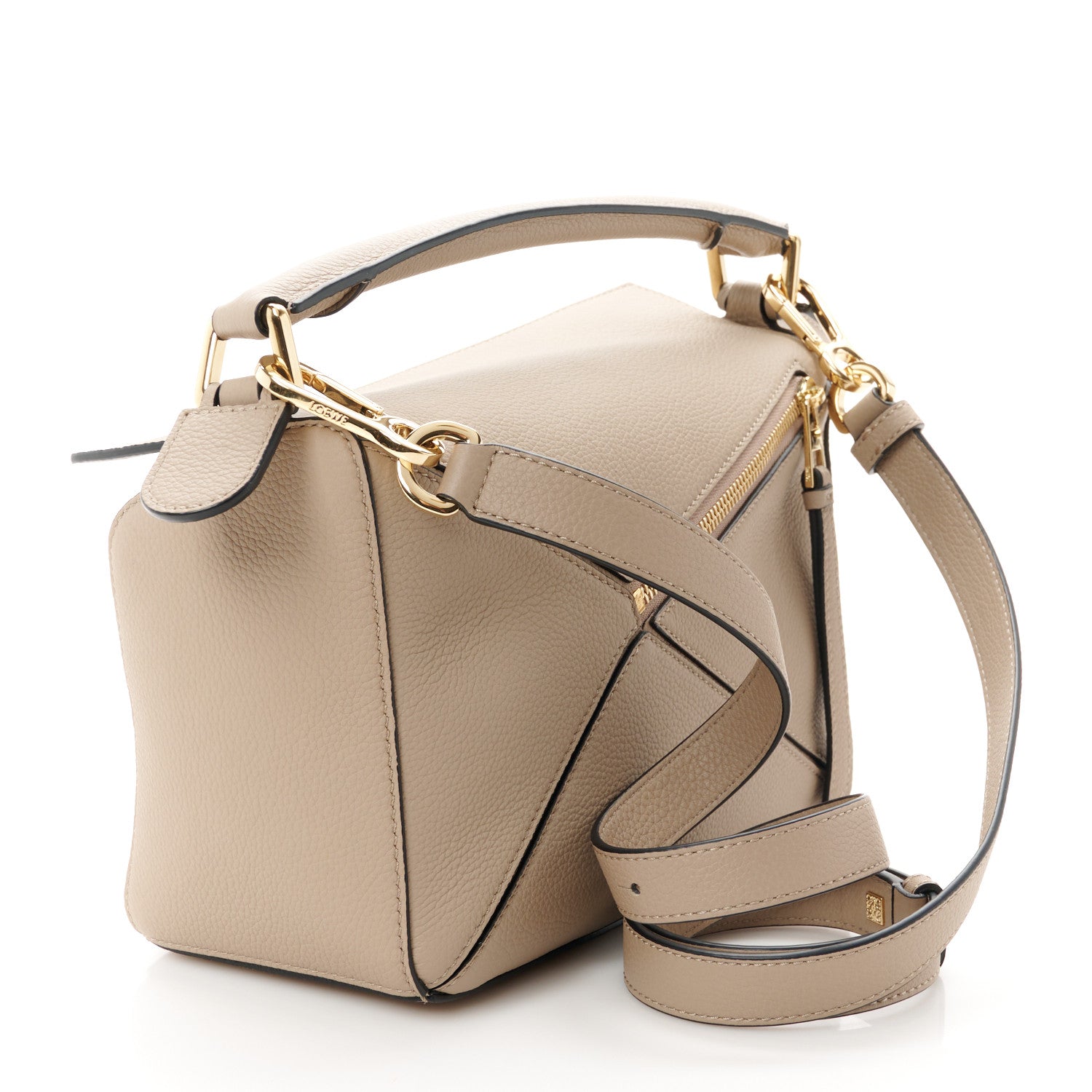 Loewe Grained Calfskin Small Puzzle Bag Sand 3 of 10