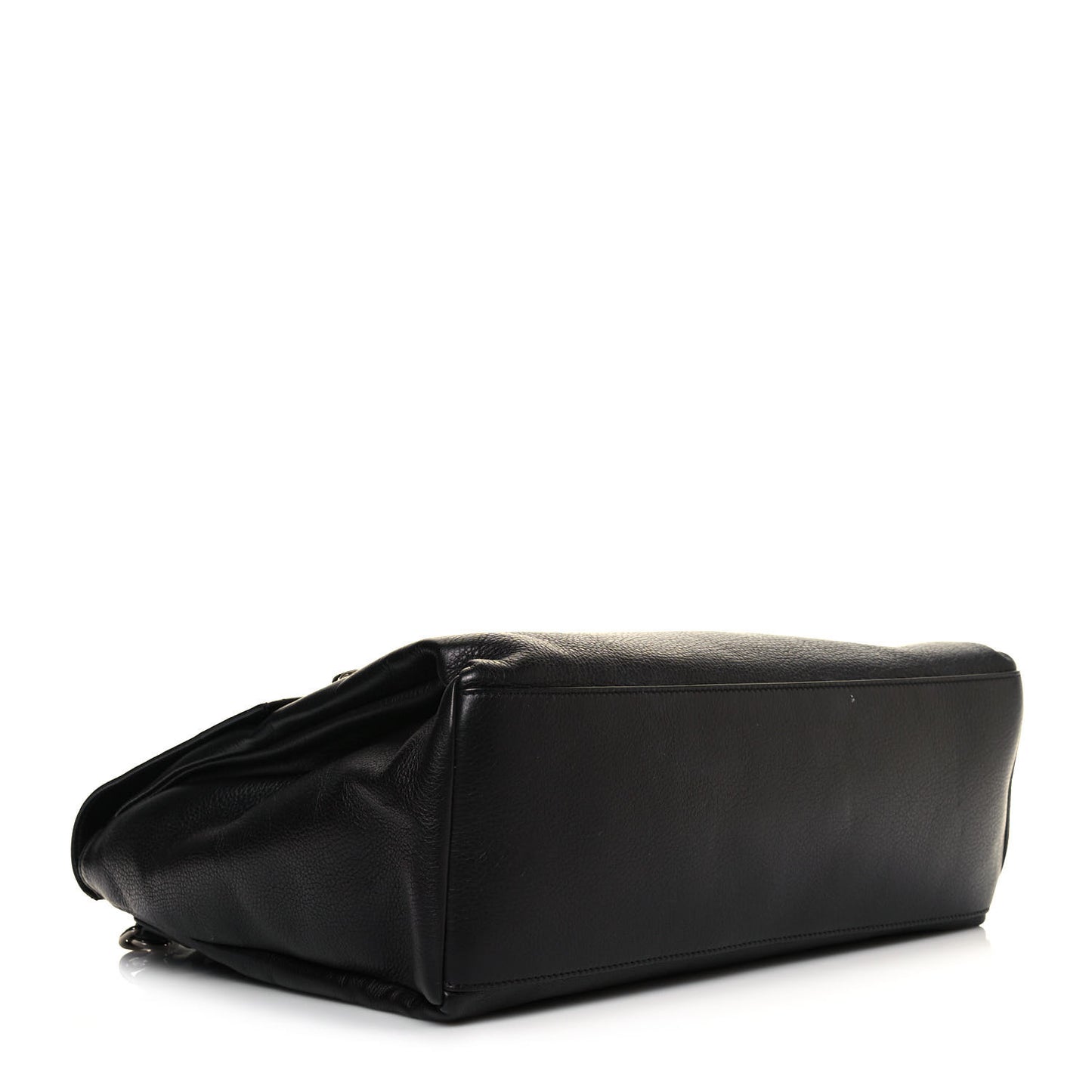 Grained Calfskin Medium Pandora Pure Flap Bag Black