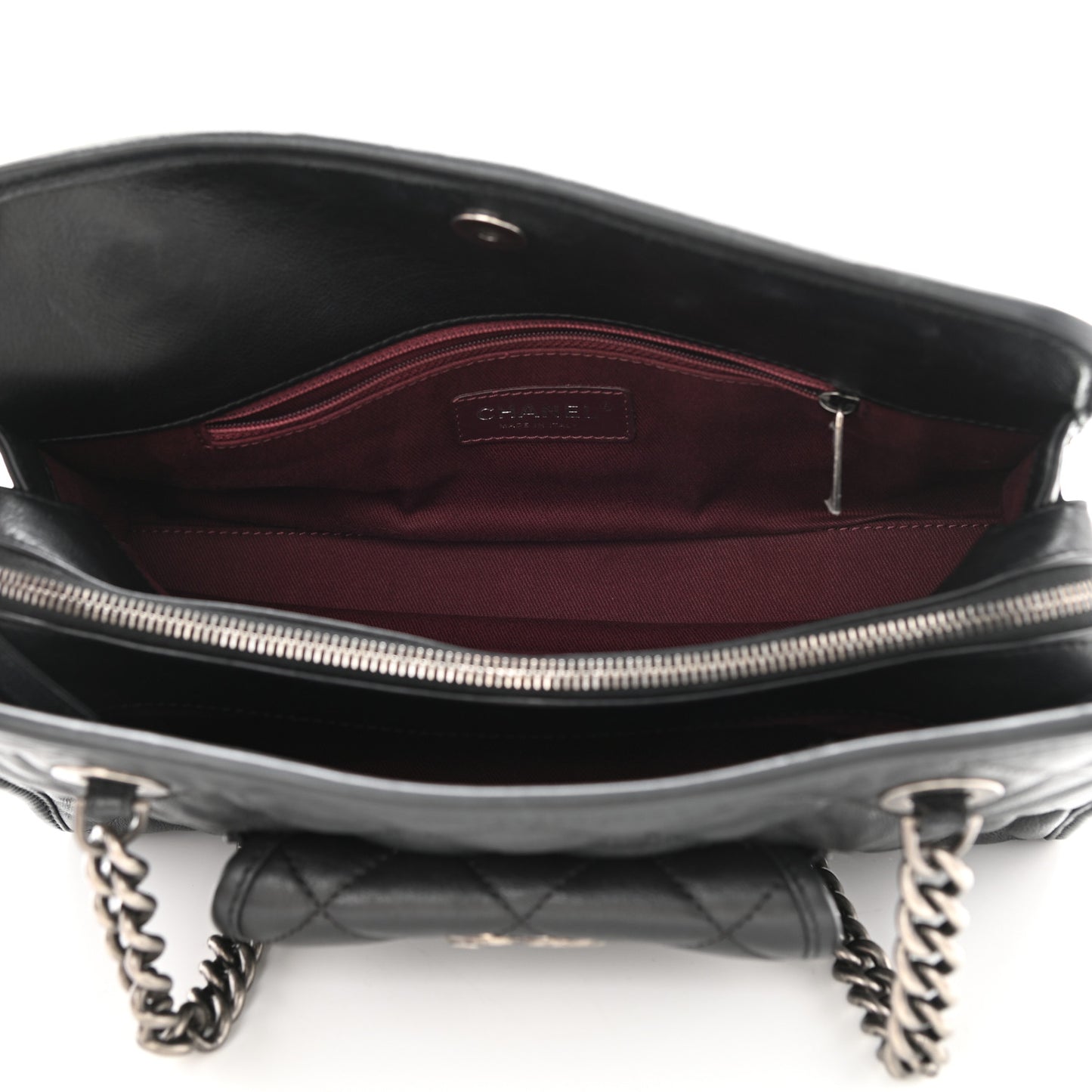 Calfskin Quilted Small Casual Riviera Zip Shoulder Bag Black