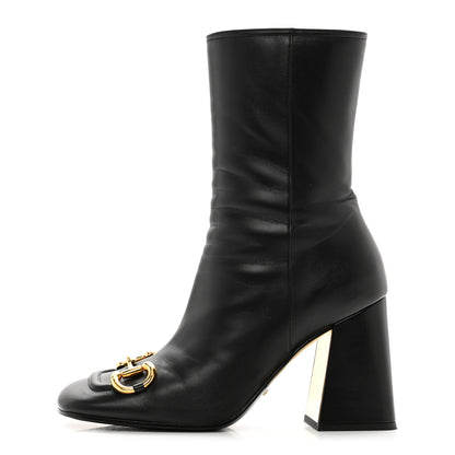 Gucci Nappa Horsebit Ankle Boots 39.5 Black 1 of 8