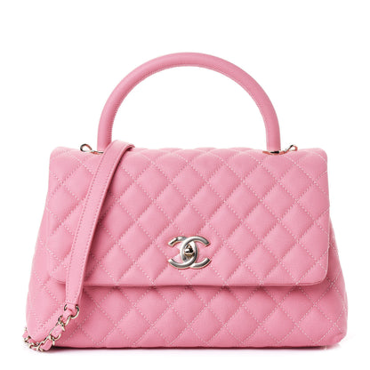 Chanel Caviar Quilted Small Coco Handle Flap Pink 1 of 5