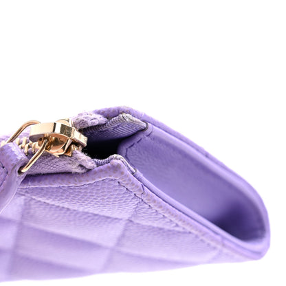 Chanel Caviar Quilted Zipped Key Holder Case Purple 9 of 10