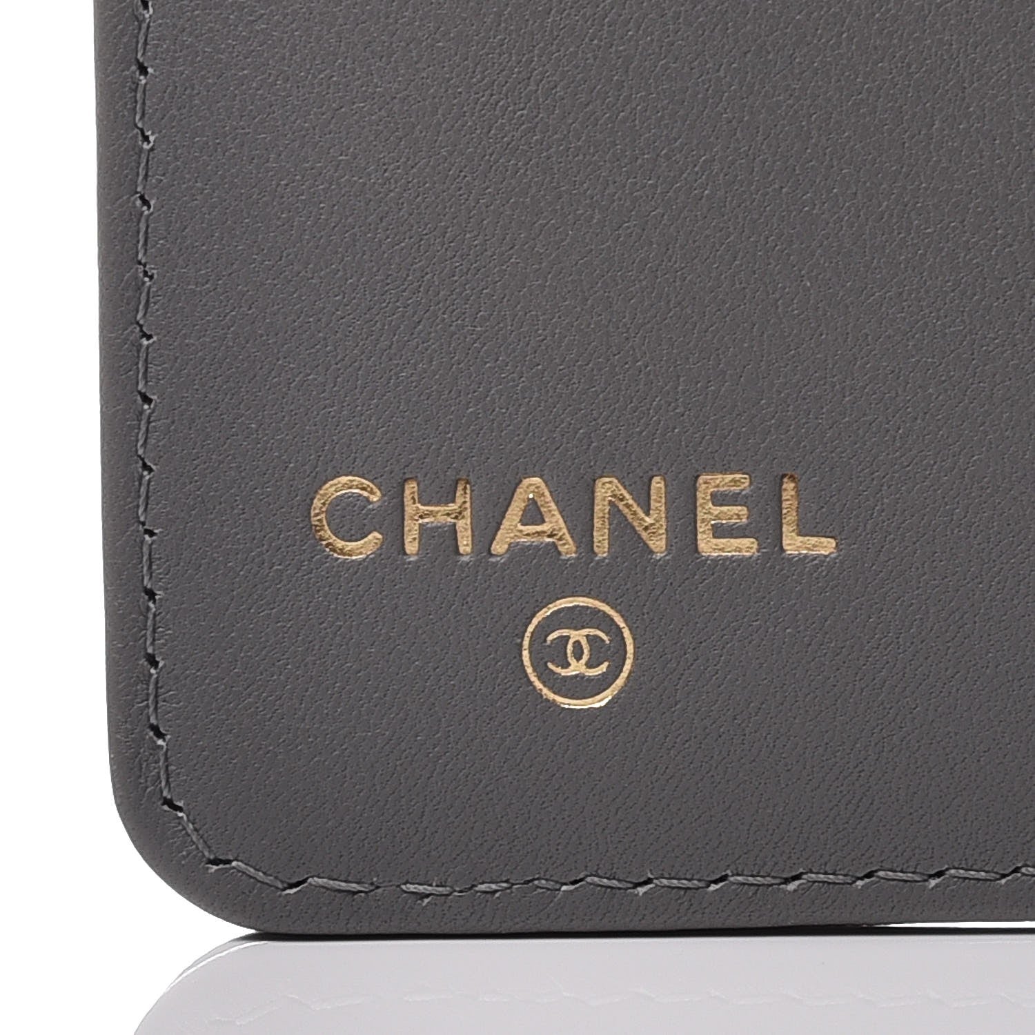 Chanel Lambskin Quilted Boy Yen Wallet Grey 6 of 8
