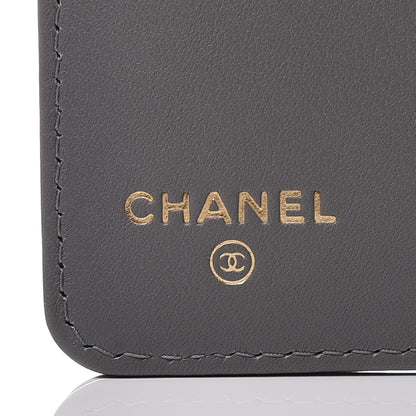 Chanel Lambskin Quilted Boy Yen Wallet Grey 6 of 8