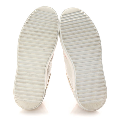 Louis Vuitton Monogram Embossed Calfskin Damier Azur Time Out Sneakers 38.5 Rose Clair Pink 6 of 10