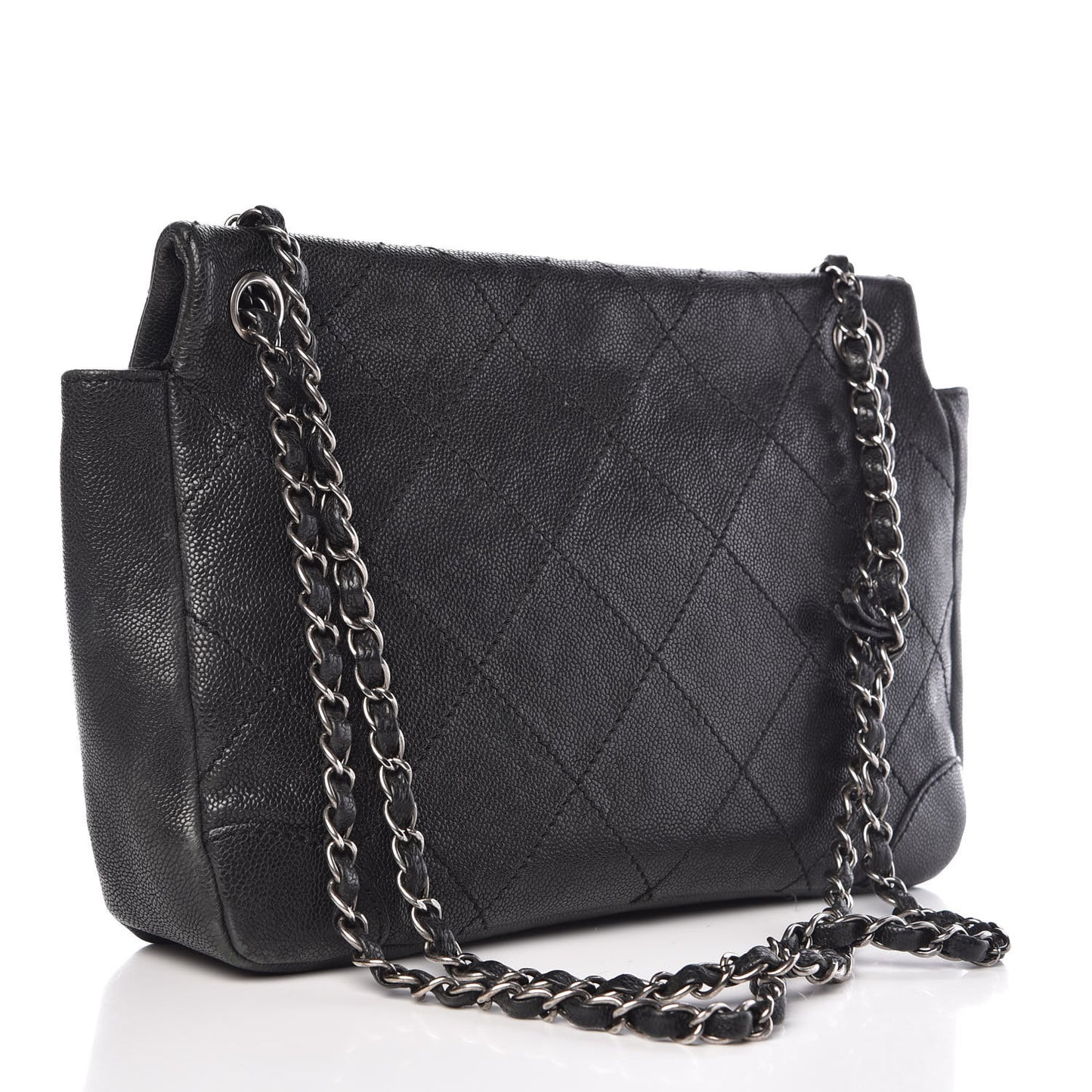Caviar Quilted CC Single Flap Black