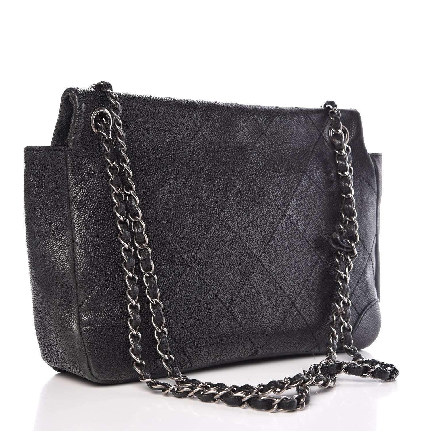 Chanel Caviar Quilted CC Single Flap Black 3 of 13