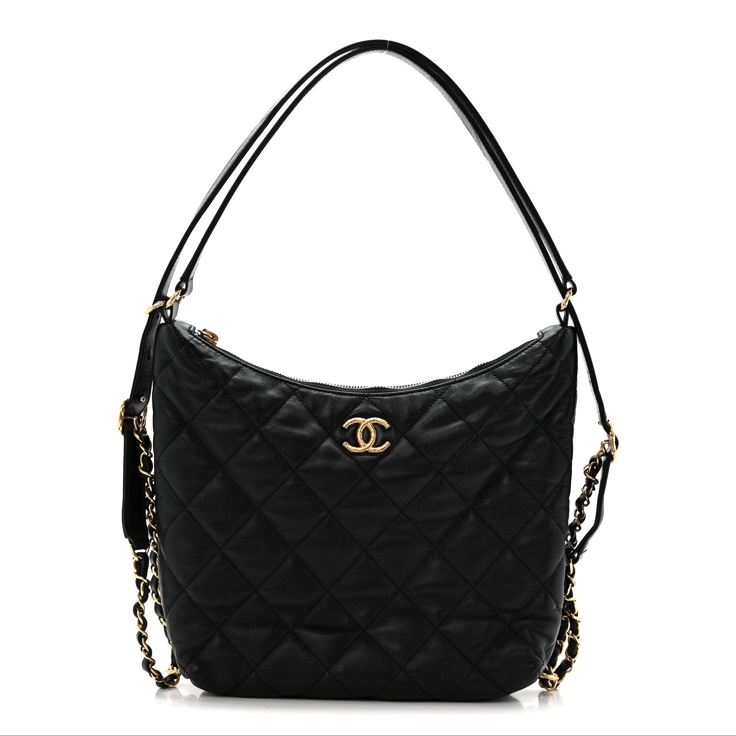 Chanel Lambskin Quilted Maxi Hobo Black 1 of 11
