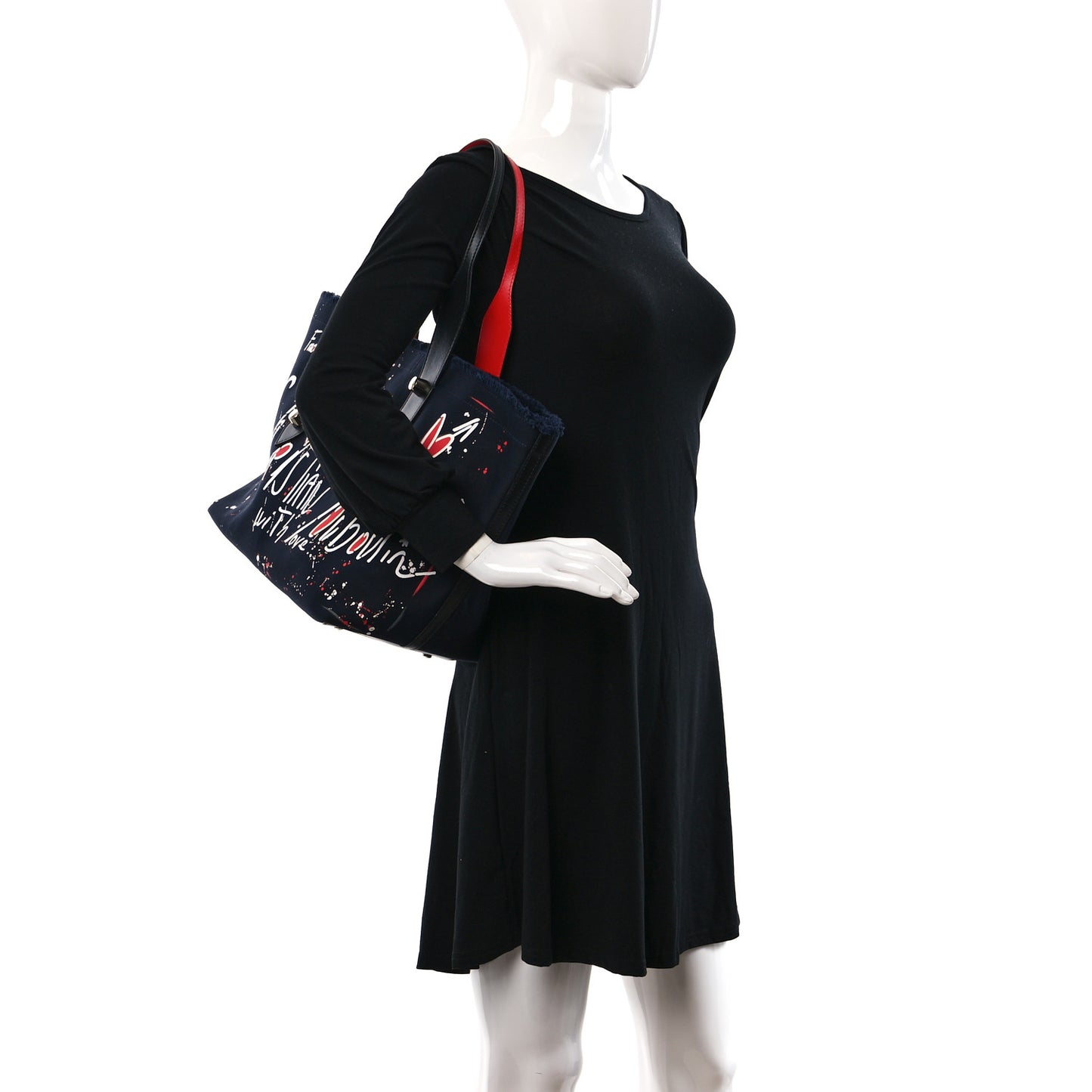 Denim Frangibus Printed Tote Dark Blue Multicolor