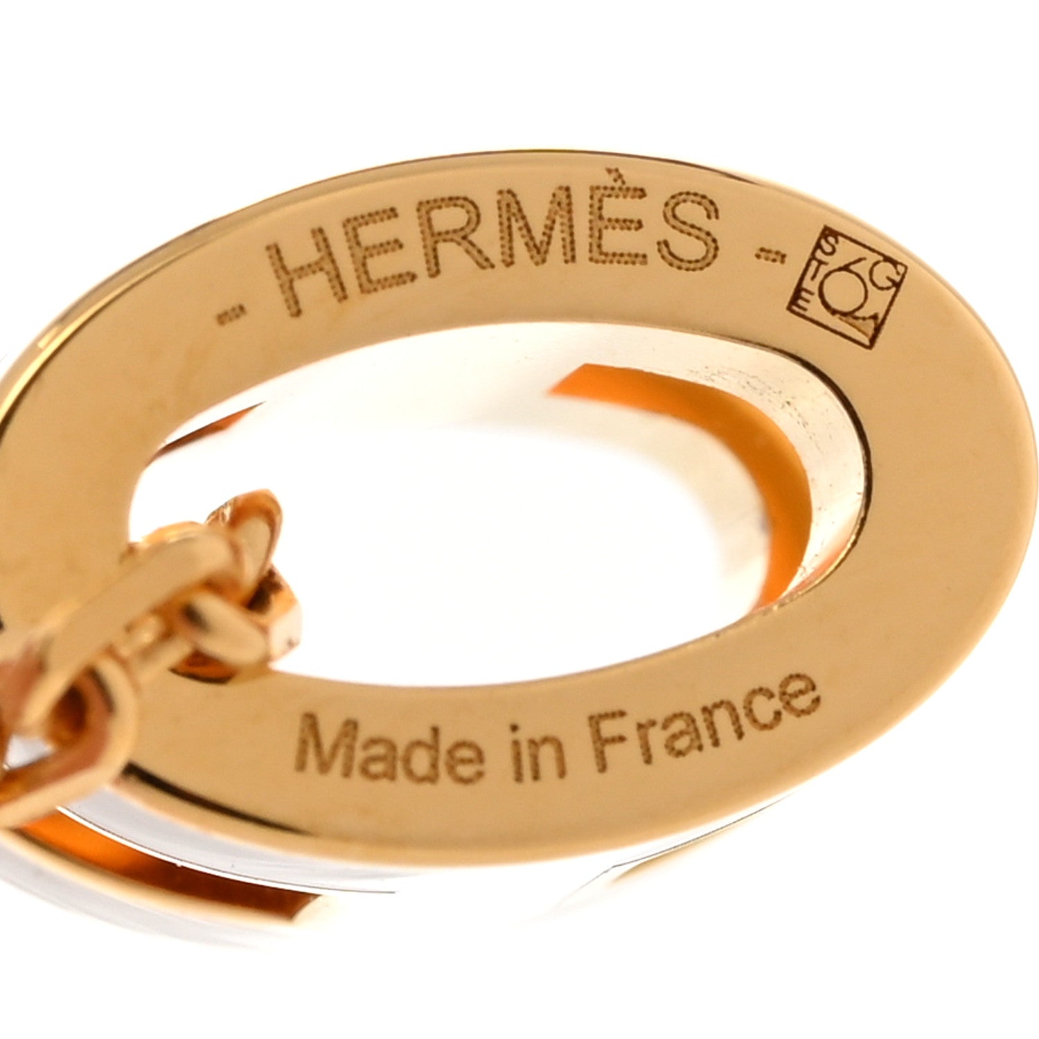 Hermes Lacquered Gold Mini Pop H Pendant Necklace Marron Glace 6 of 8