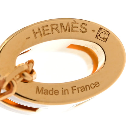 Hermes Lacquered Gold Mini Pop H Pendant Necklace Marron Glace 6 of 8