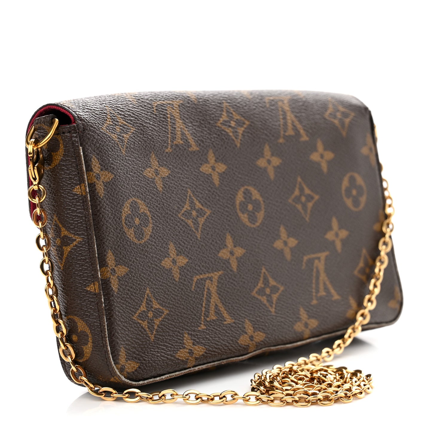 Monogram Pochette Felicie Chain Wallet Fuchsia