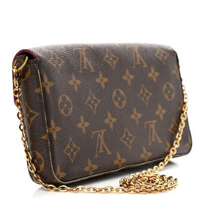 Louis Vuitton Monogram Pochette Felicie Chain Wallet Fuchsia 4 of 16