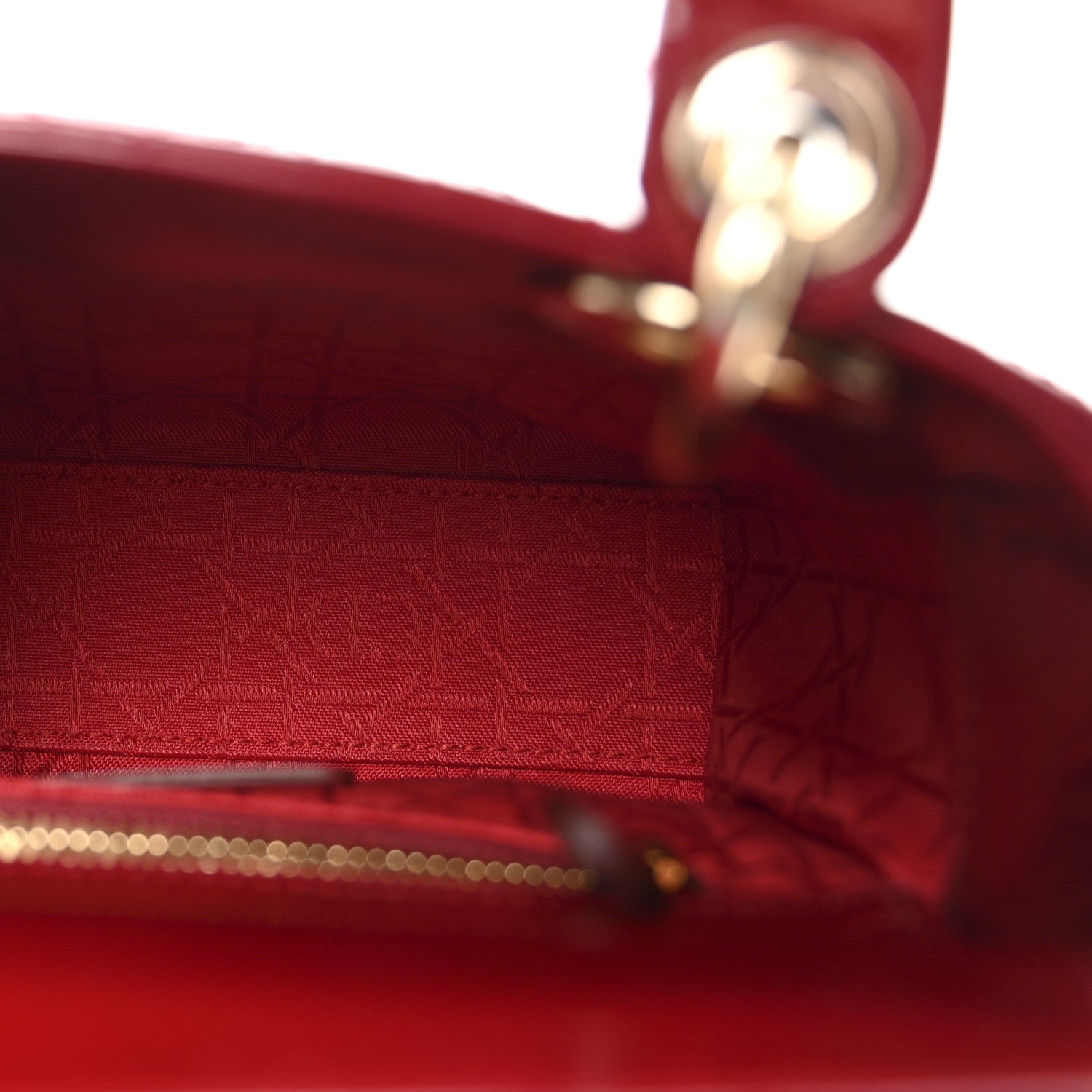 Christian Dior Patent Cannage Mini Lady Dior Red 5 of 9