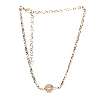 Chanel Crystal CC Chain Short Necklace Gold 3 of 5