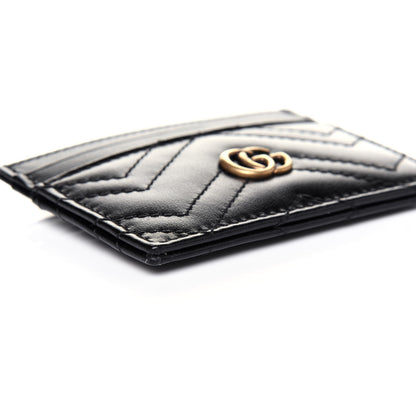 Gucci Calfskin Matelasse GG Marmont Card Holder Black 6 of 11