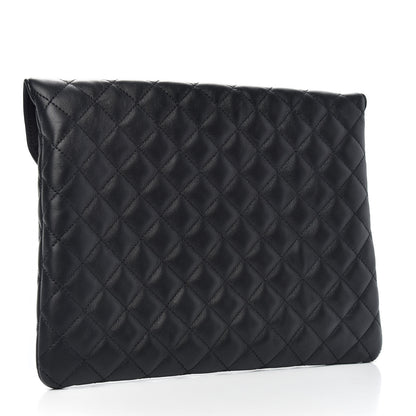 Chanel Lambskin Quilted Slipper Pouch Black 3 of 6