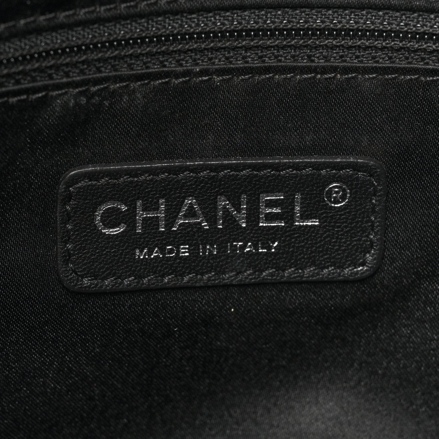Chanel Vinyl Quilted Frozen Shopping Tote Black 6 of 14