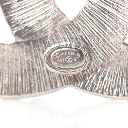 Chanel Baguette Crystal CC Brooch Silver 4 of 4