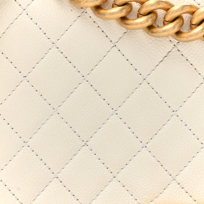Chanel Caviar Quilted Medium Boy Flap White 8 of 19