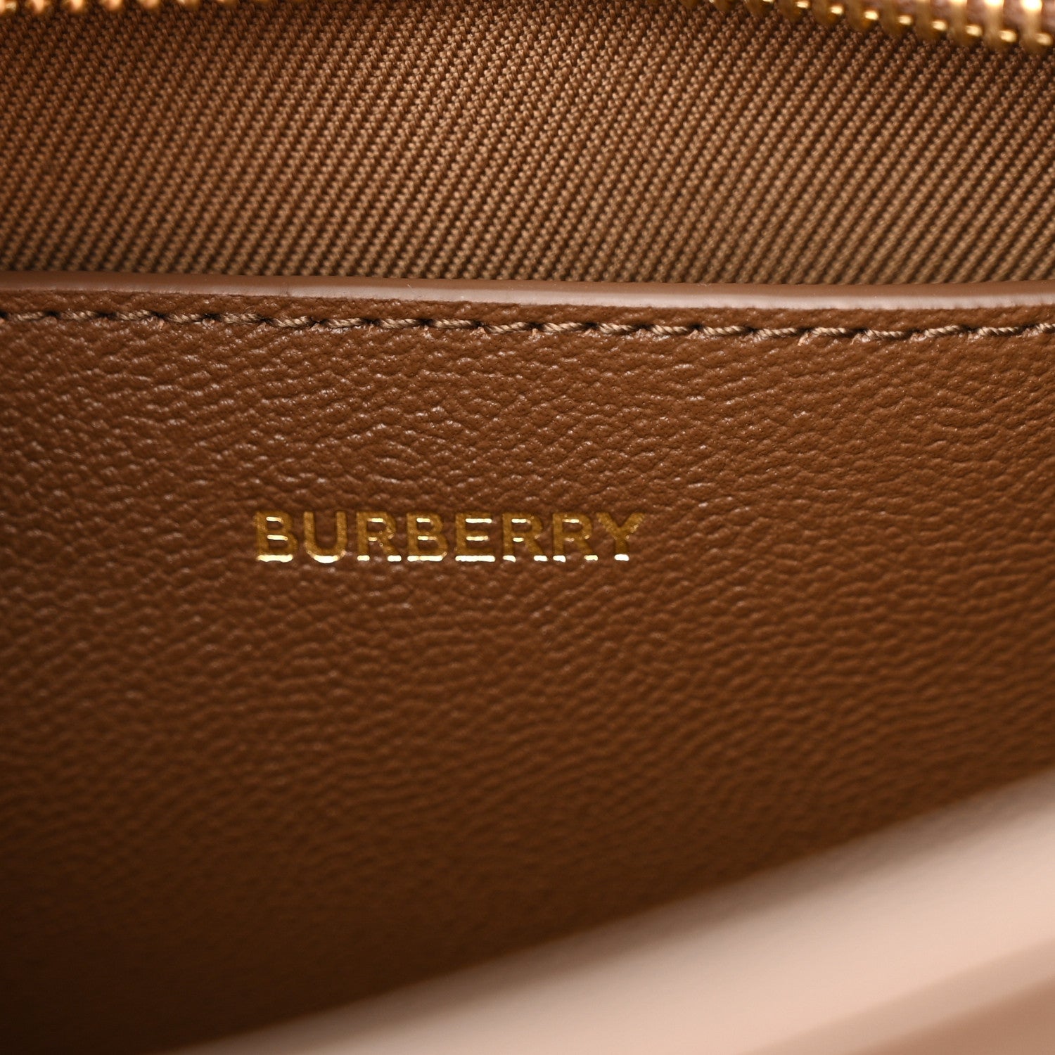 Burberry Calfskin Mega Check Mini Banwell Tote Earth 6 of 10