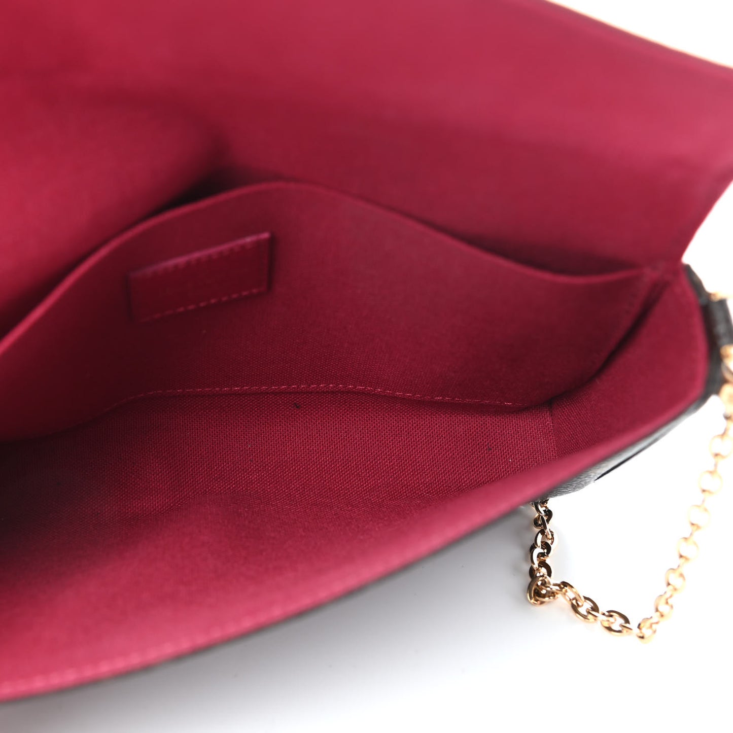 Monogram Pochette Felicie Chain Wallet Fuchsia