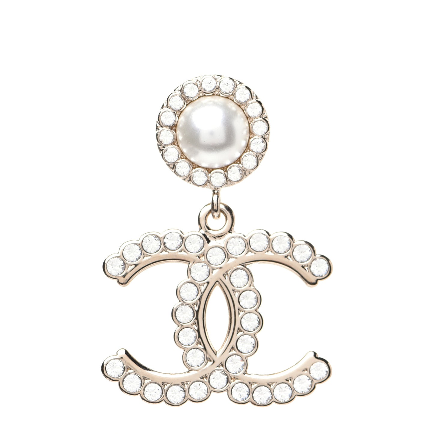 Crystal Pearl Bow-tiful CC Drop Earrings Gold