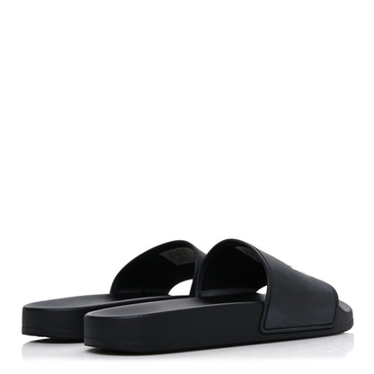 Balenciaga Rubber New York Womens Pool Slide Sandals 39 Black 5 of 10