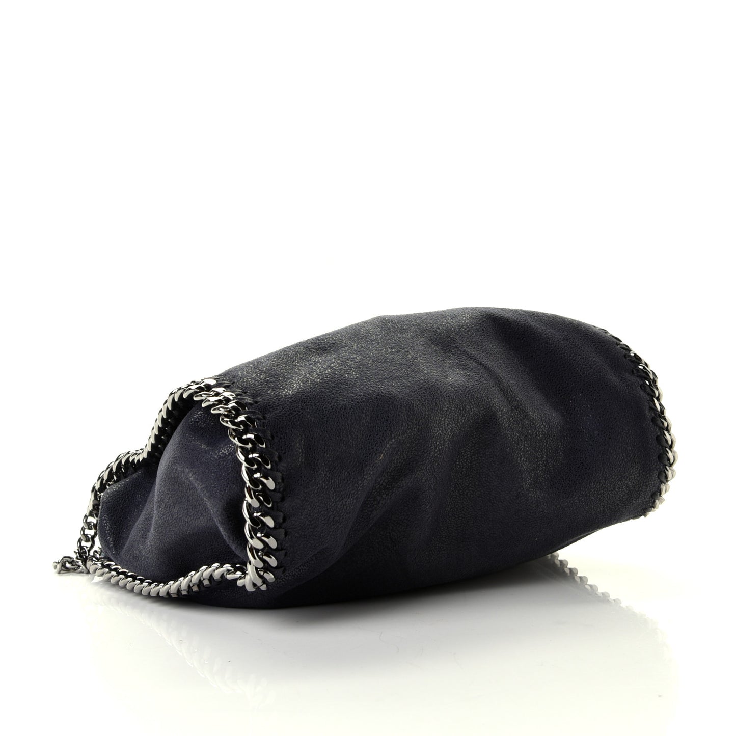 Shaggy Deer Mini Falabella Fold Over Tote Navy