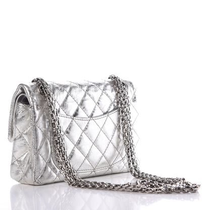 Chanel Metallic Aged Calfskin Quilted 2.55 Reissue 224 Flap Silver 3 of 7