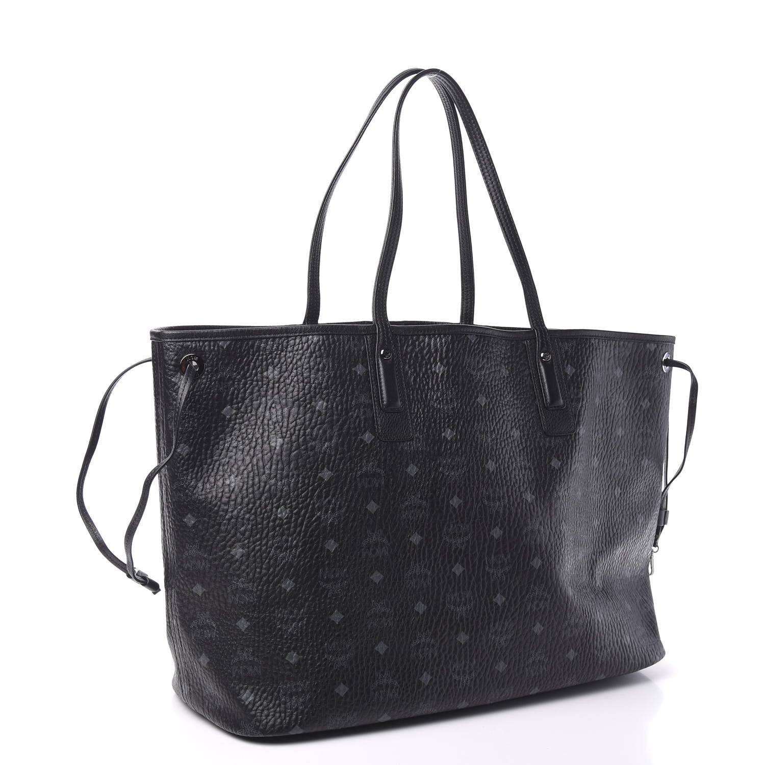 MCM Visetos Large Liz Reversible Shopper Tote Black 2 of 13
