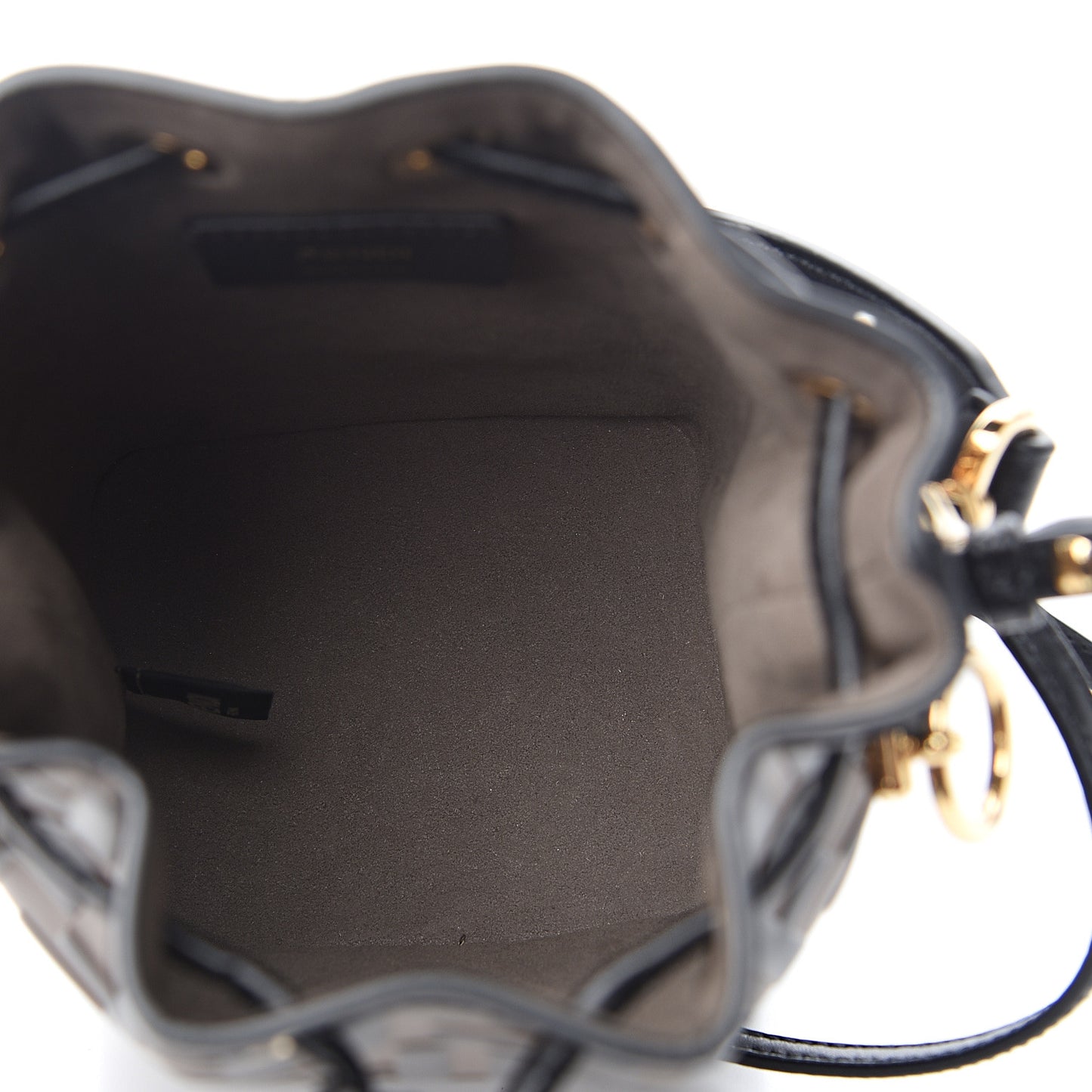 Vitello Liberty F is Fendi Bi-Color FF 1974 Embossed Mini Mon Tresor Bucket Bag Maya Black