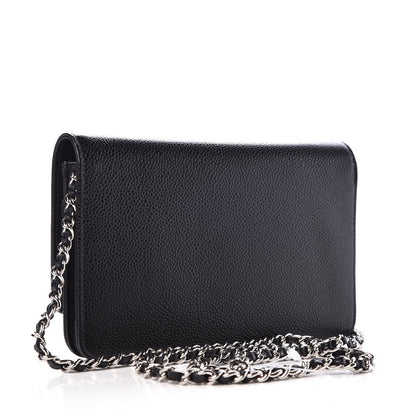 Chanel Caviar Timeless CC Wallet On Chain WOC Black 4 of 9