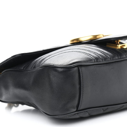Gucci Calfskin Matelasse Medium GG Marmont Shoulder Bag Black 8 of 9