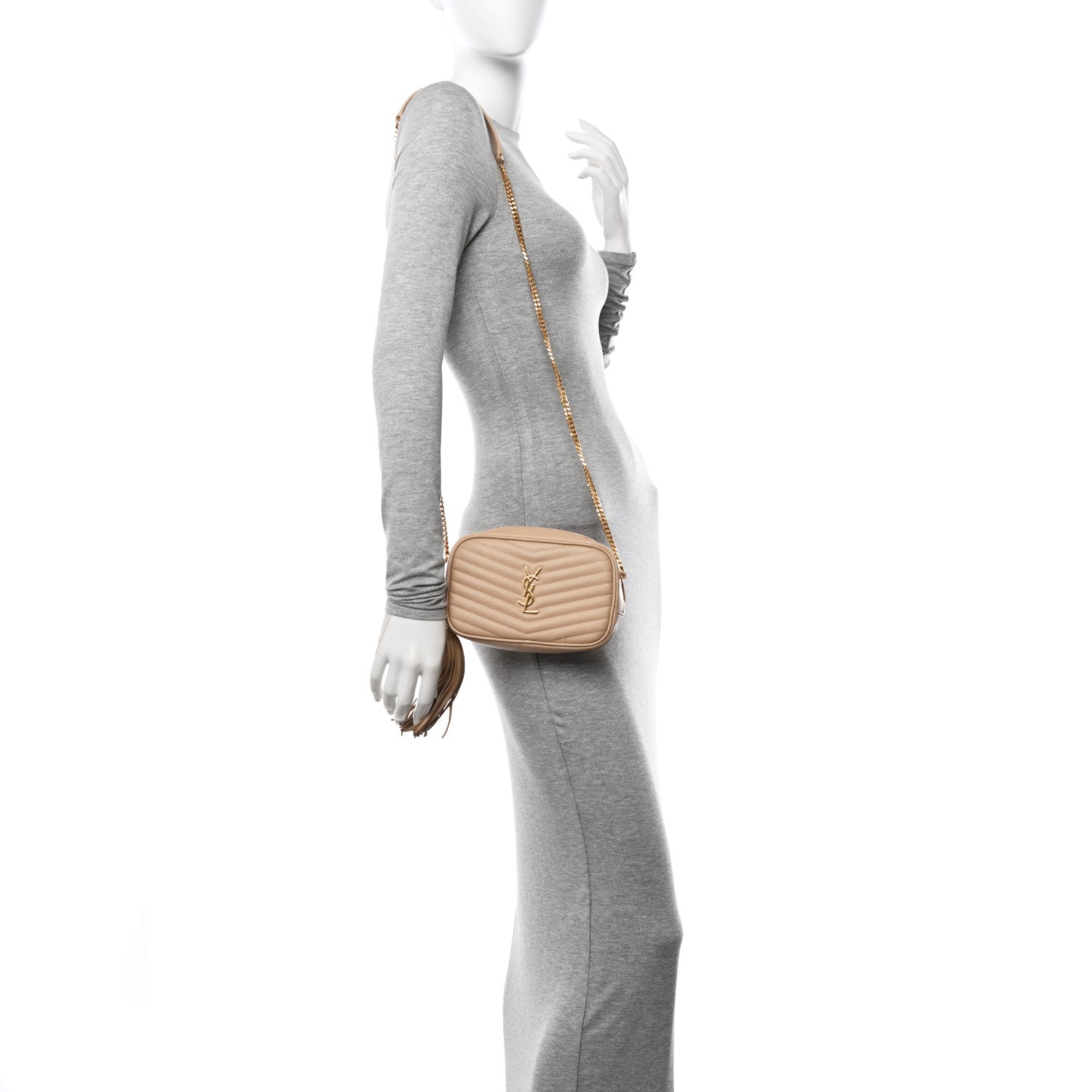 Saint Laurent Grain De Poudre Matelasse Monogram Mini Lou Camera Bag New Powder 2 of 10
