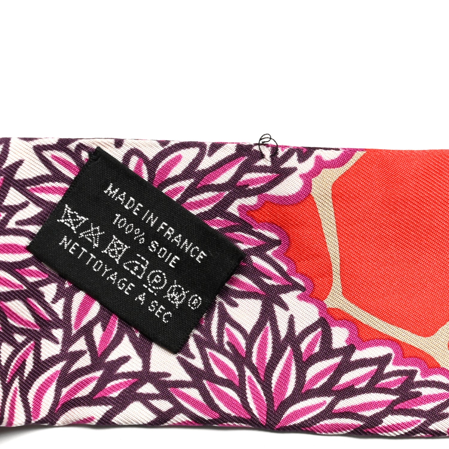 Hermes Silk The Three Graces Twilly Vermillon Fuchsia 4 of 4