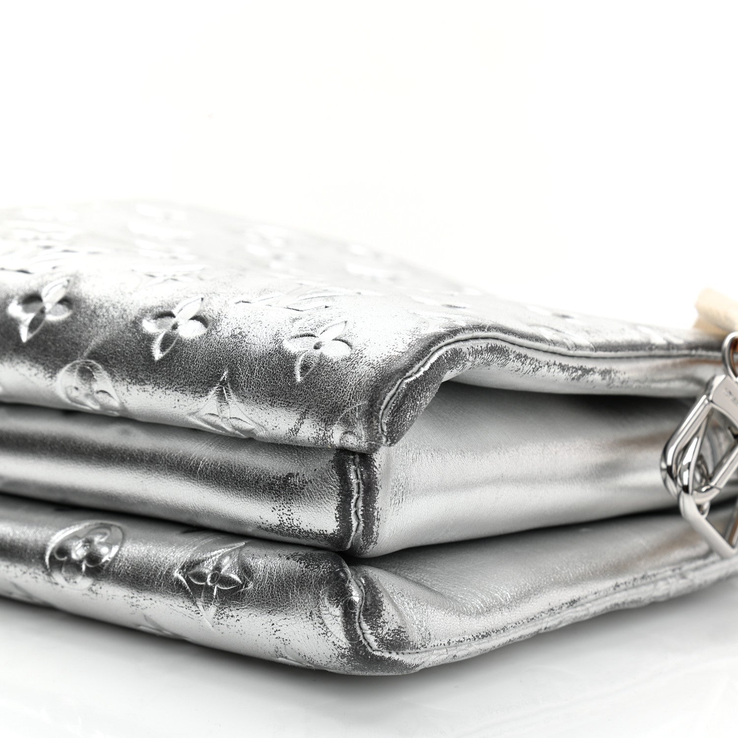 Louis Vuitton Metallic Lambskin Embossed Monogram Coussin PM Silver 12 of 17