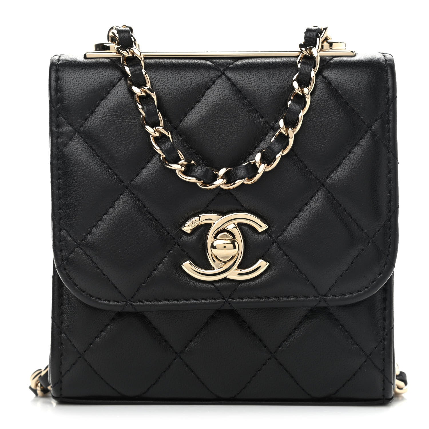 Chanel Lambskin Quilted Mini Trendy CC Chain Wallet Black 1 of 13