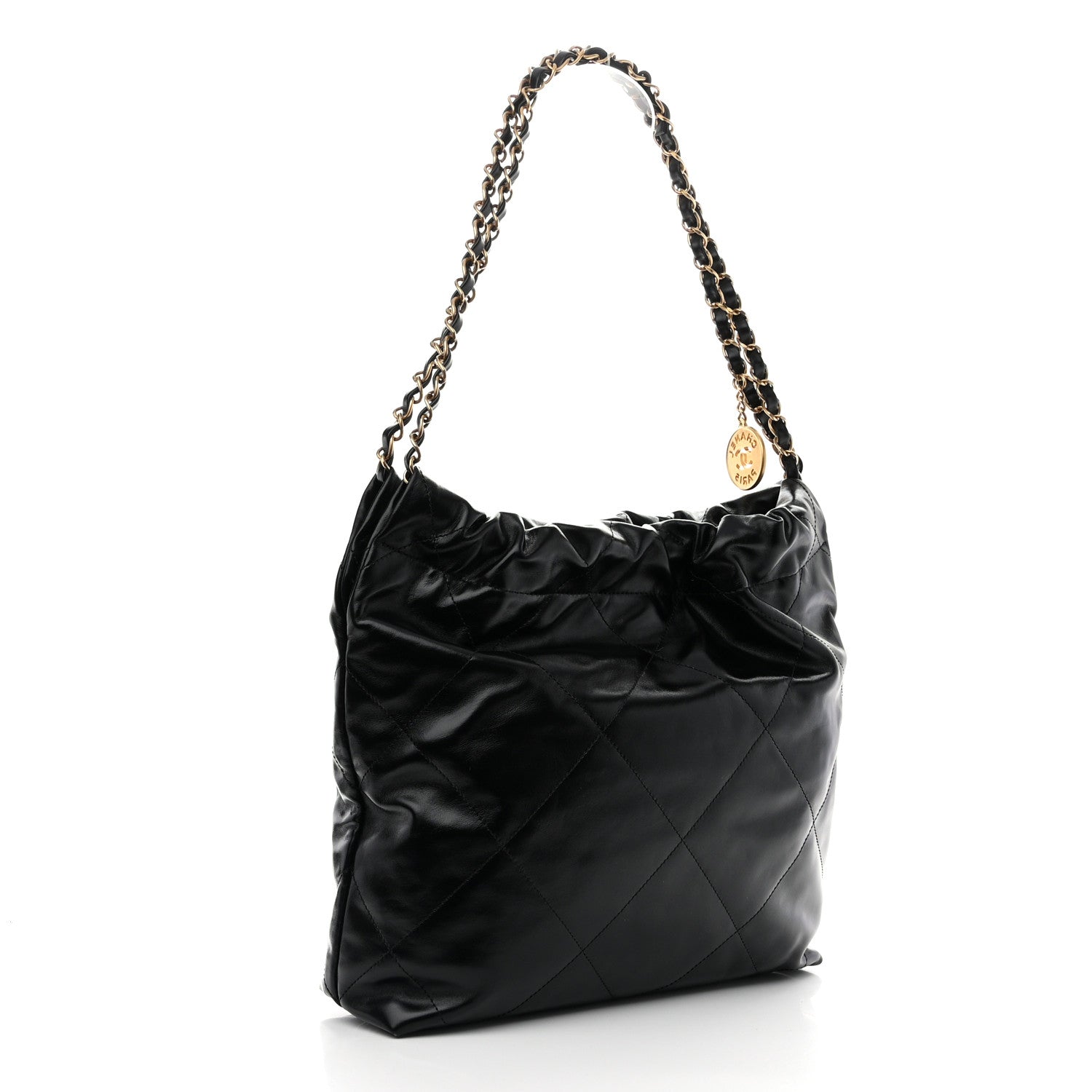 Chanel Shiny Calfskin Quilted Small Chanel 22 Black 4 of 12
