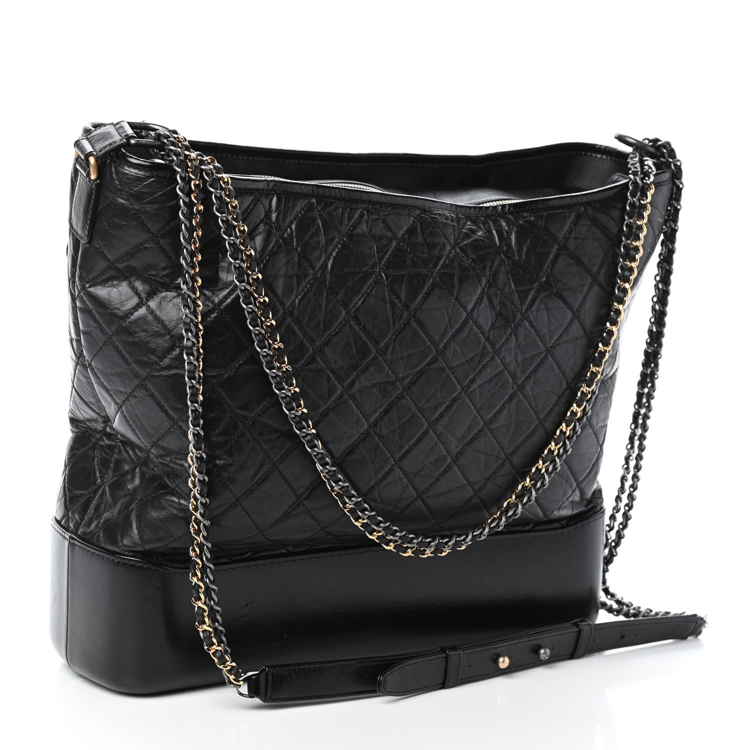 Chanel Aged Calfskin Quilted Maxi Gabrielle Hobo Black 3 of 9